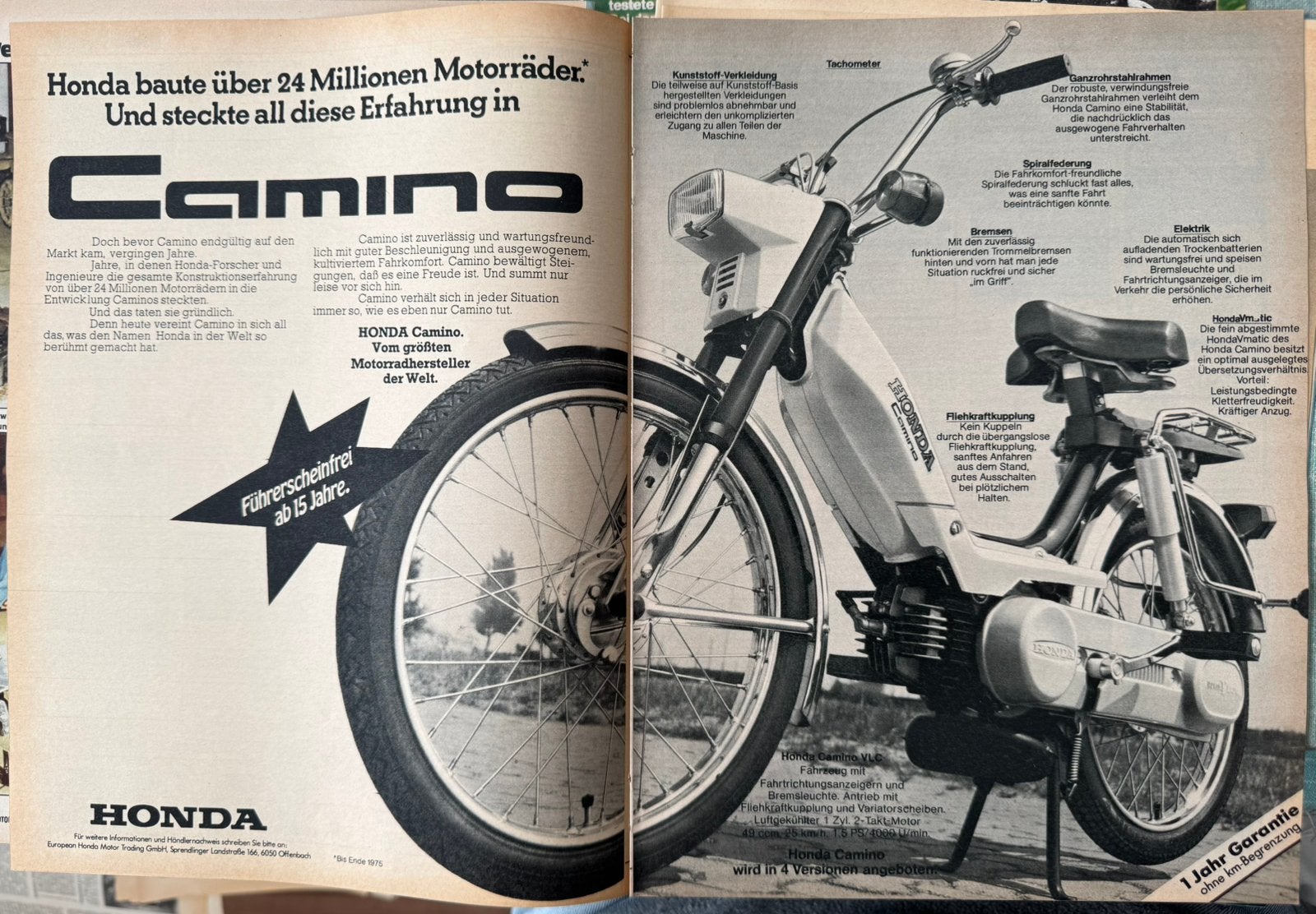 Advertentie Honda Camino, Verzenden, Zo goed als nieuw, Motoren