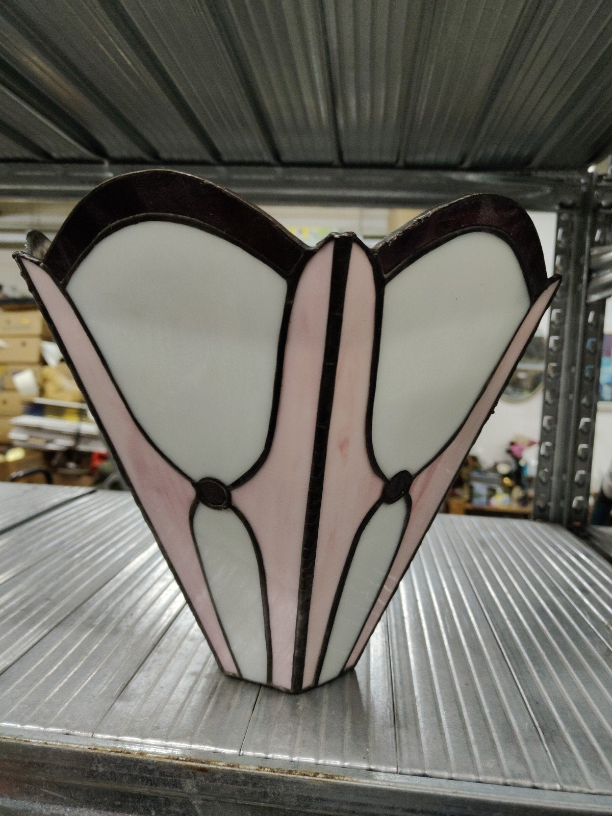 Prachtige Art Deco Glas-in-Lood Lampenkap – Amsterdamse Scho, Ophalen