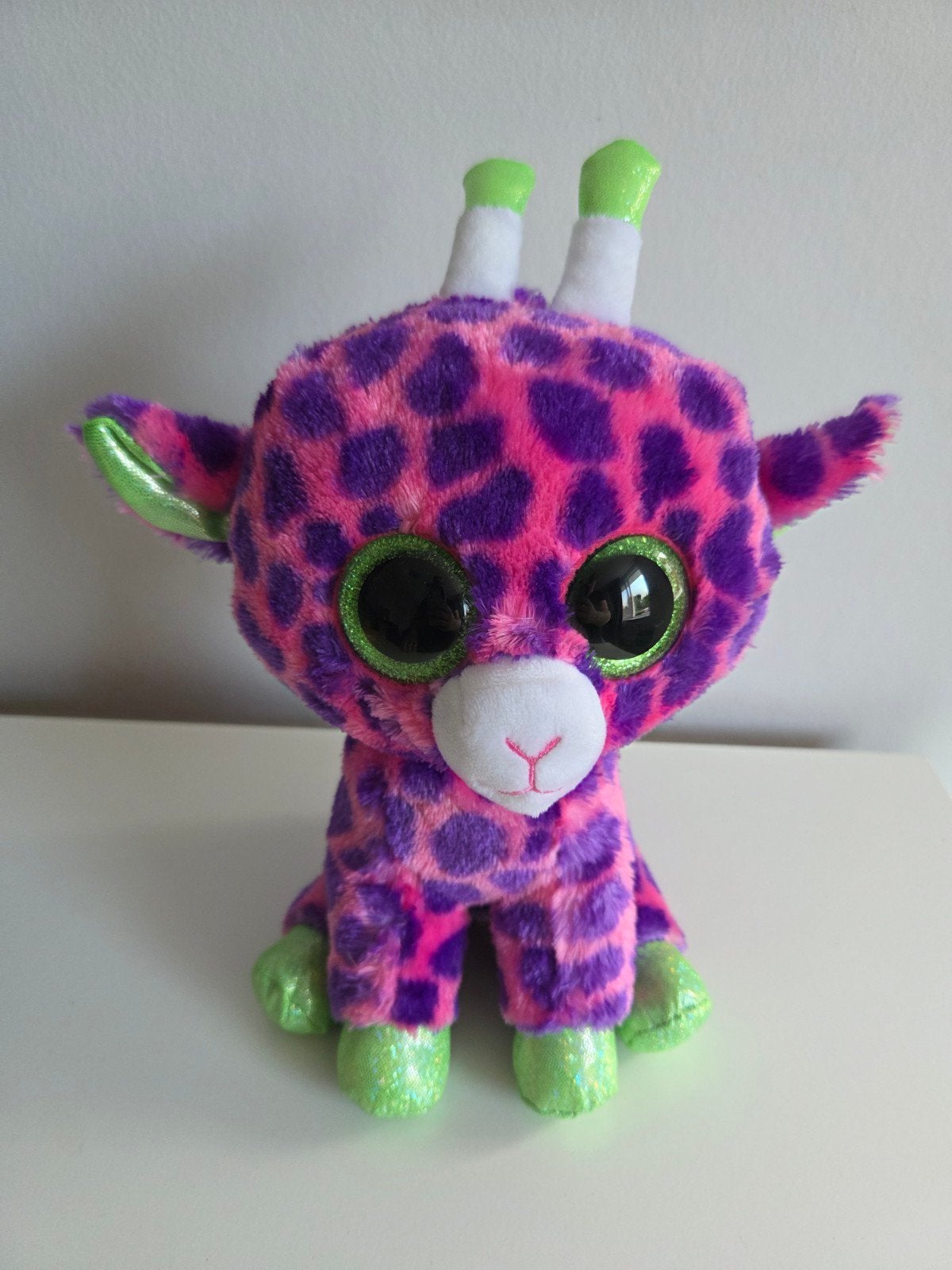 Ty Beanie Boo's knuffel Gilbert de Giraf, Paars, Gebruikt, Giraf, Ophalen of Verzenden