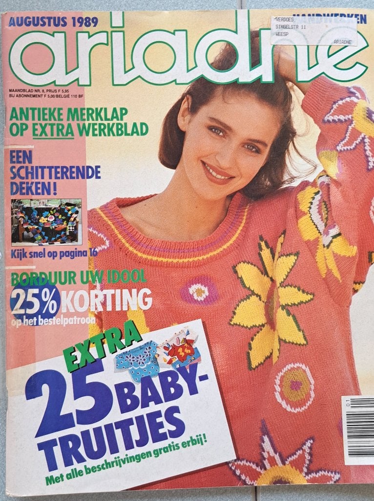 Ariadne aug 1989, met patronen voor babytruitjes, Ophalen of Verzenden, Breien of Haken, Patroon of Boek