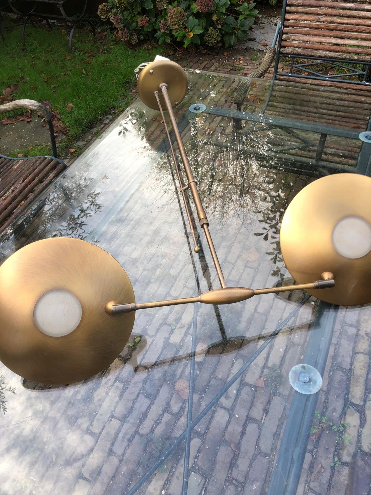 Hanglamp messing boven eettafel, Ophalen of Verzenden, Zo goed als nieuw