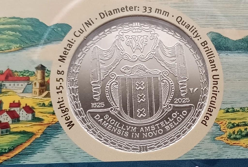 400 jaar Nieuw-Amsterdam – penning in coincard, Postzegels en Munten, Verzenden, Overige materialen, Nederland