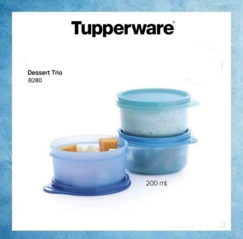 Tupperware Dessert trio (3) # 200 ml, Ophalen of Verzenden, Nieuw, Crème, Bak of Kom