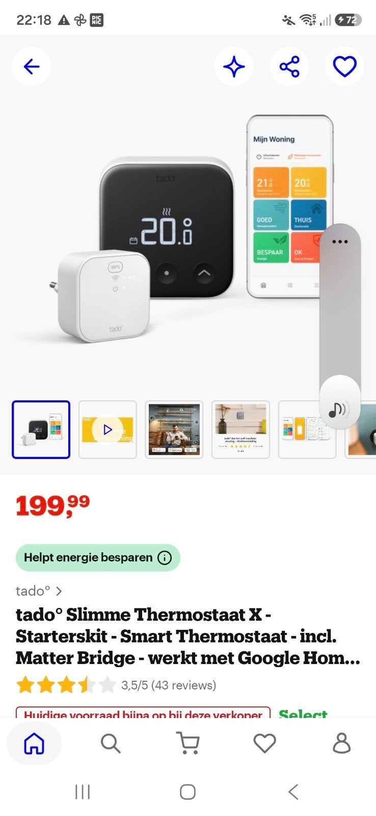 Tado Slimme Thermostaat X Starterskit - Google Home, Ophalen, Slimme thermostaat, Nieuw