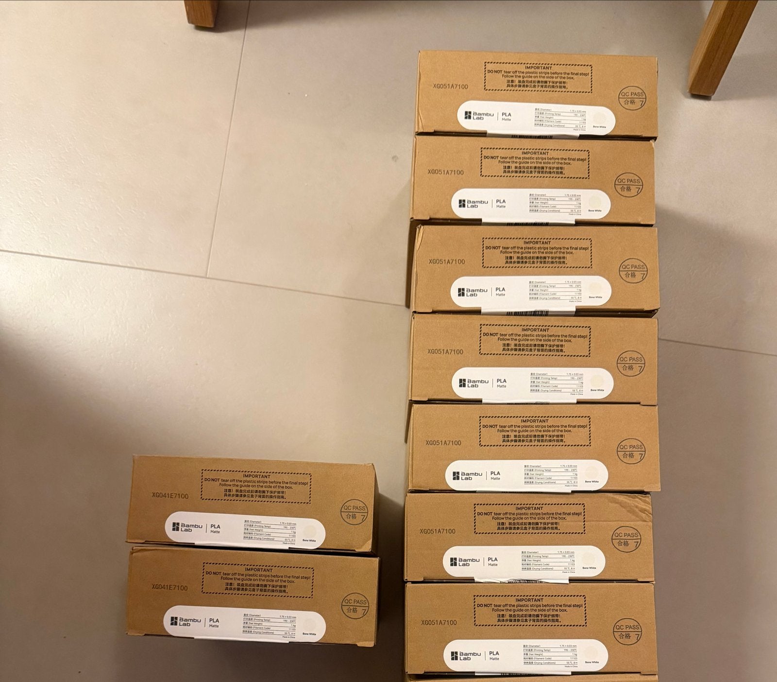 Bambu Lab PLA Filament - Botwit Bone White 8 stuks), Computers en Software, Ophalen of Verzenden, Nieuw, Filament