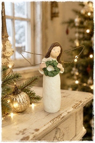 Angel/engel of christmas, engel met kerstkrans, 12,5 cm., Nieuw, Home, Ophalen of Verzenden, Home