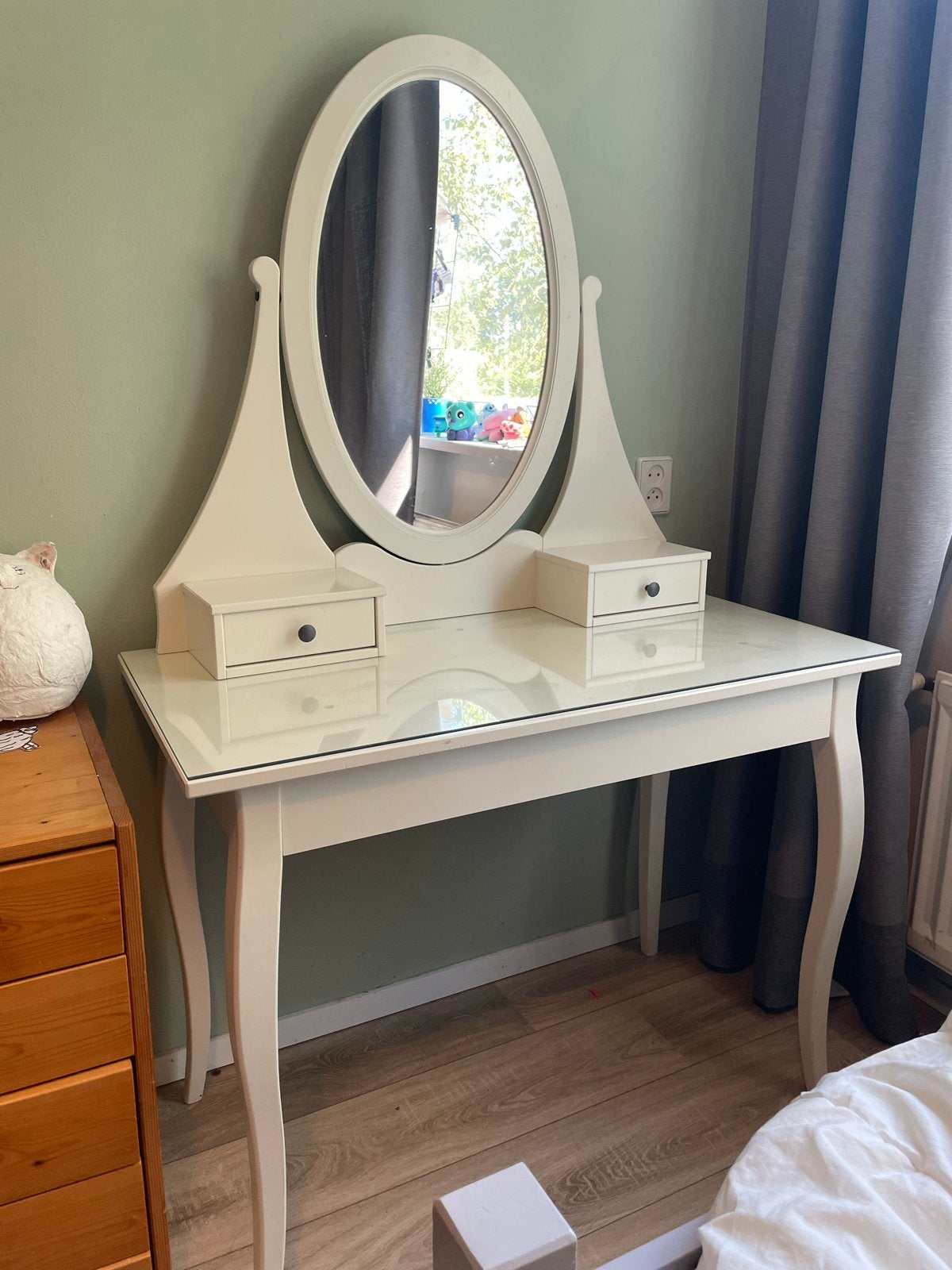 Ikea Hemnes kaptafel met spiegel en lades, Huis en Inrichting, Ophalen, Gebruikt, 50 tot 100 cm, 150 tot 200 cm