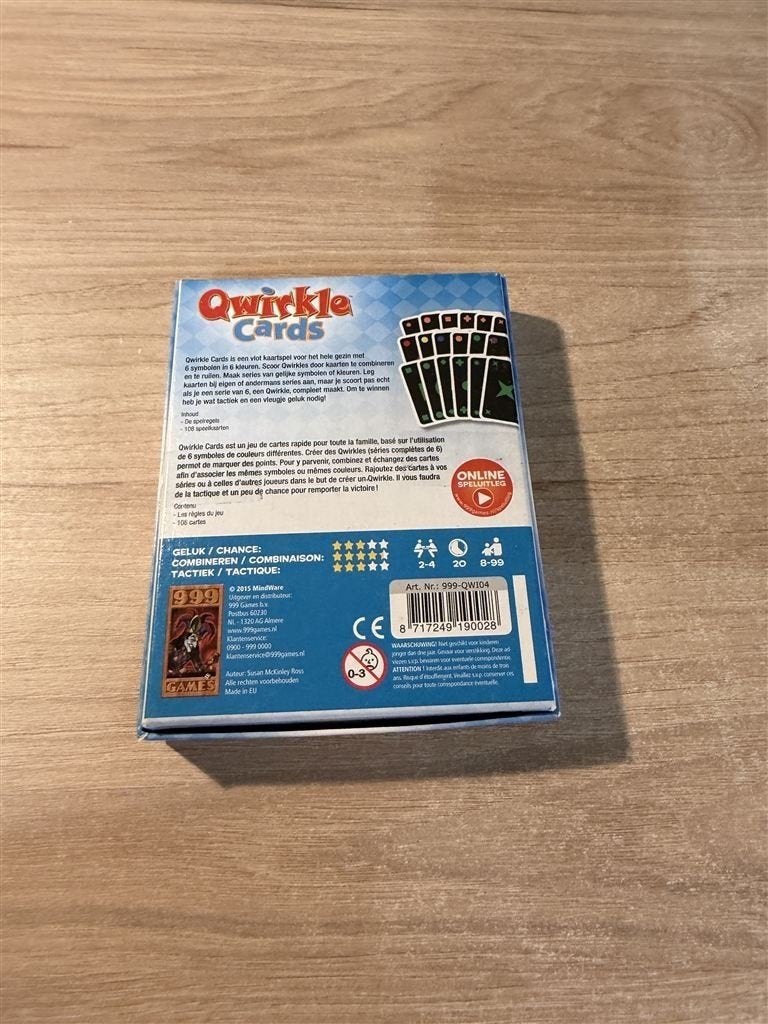 qwirkle cards - 999 games - s6524, Verzenden, Zo goed als nieuw