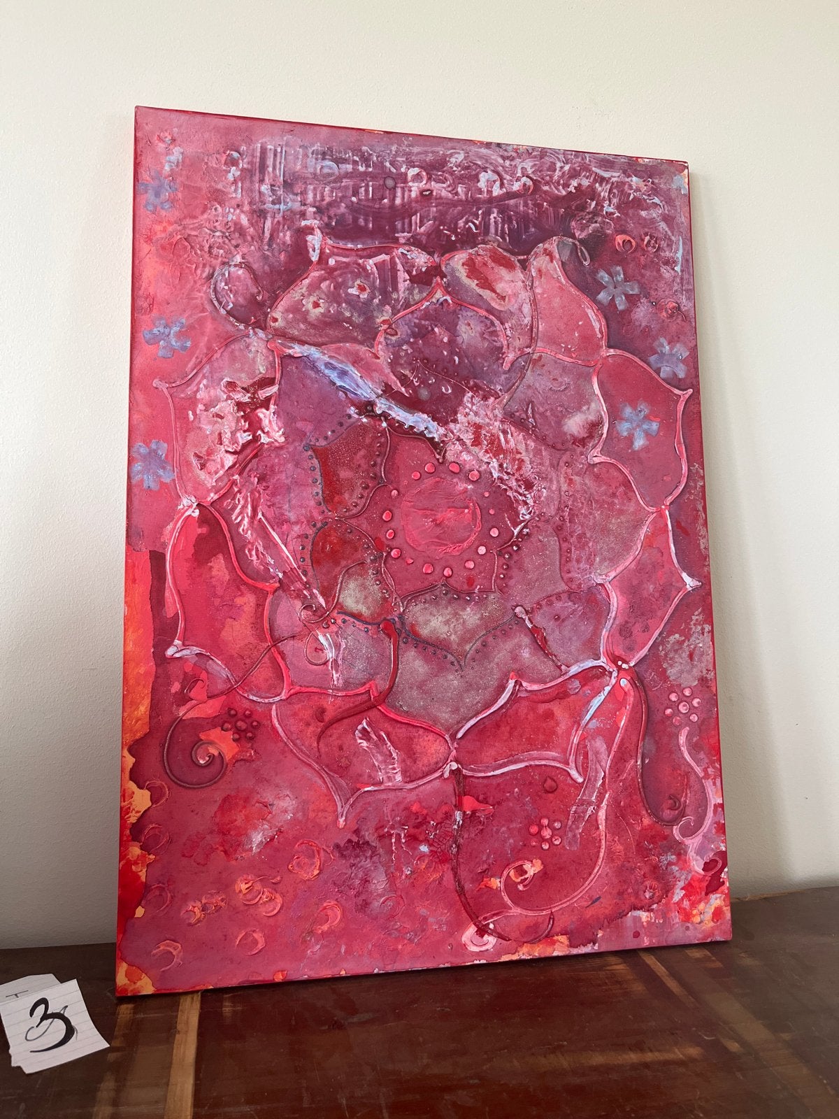Abstract Rood Schilderij - Uniek Kunstwerk, Ophalen of Verzenden