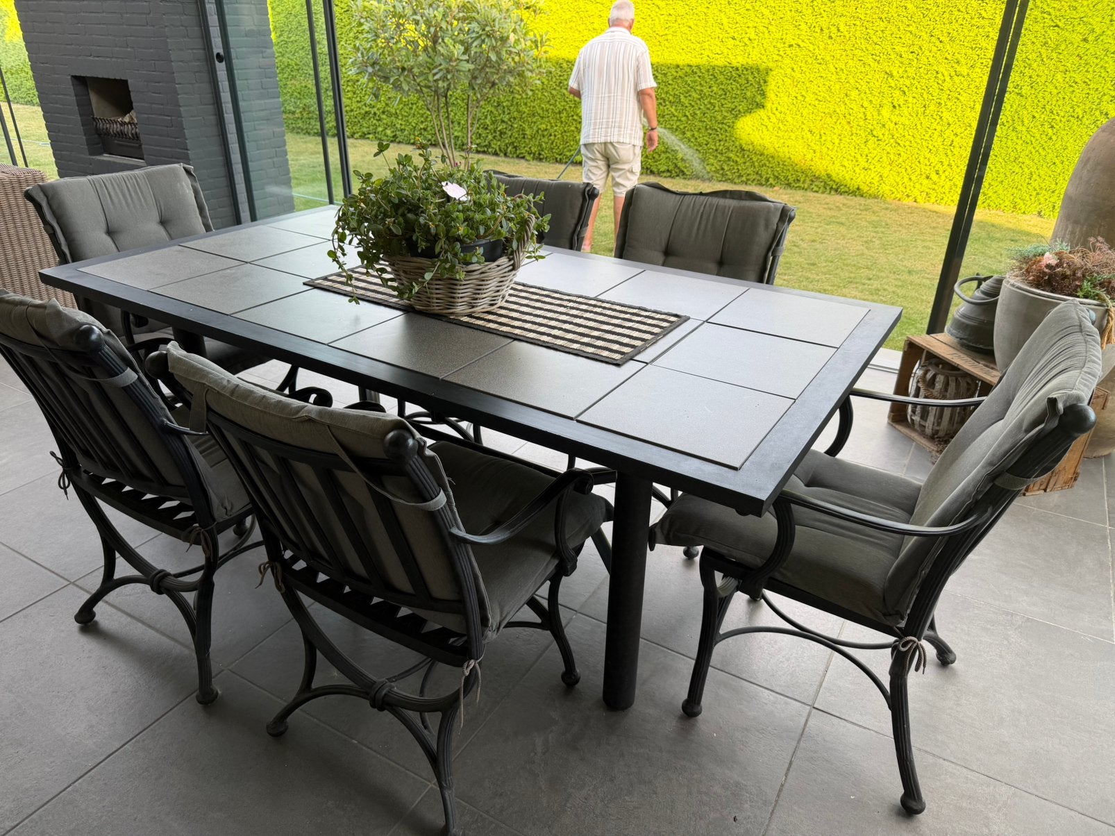 Gietijzere tuinset, Ophalen, Gebruikt, 6 zitplaatsen, Tuinset