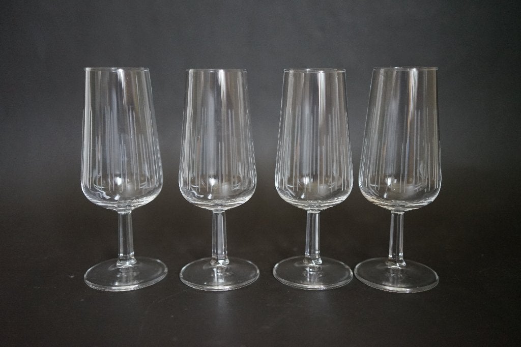 vintage 6x glas mid century Copier atlanta kristal geslepen, Glas of Glazen, Overige merken, Vintage, Ophalen of Verzenden