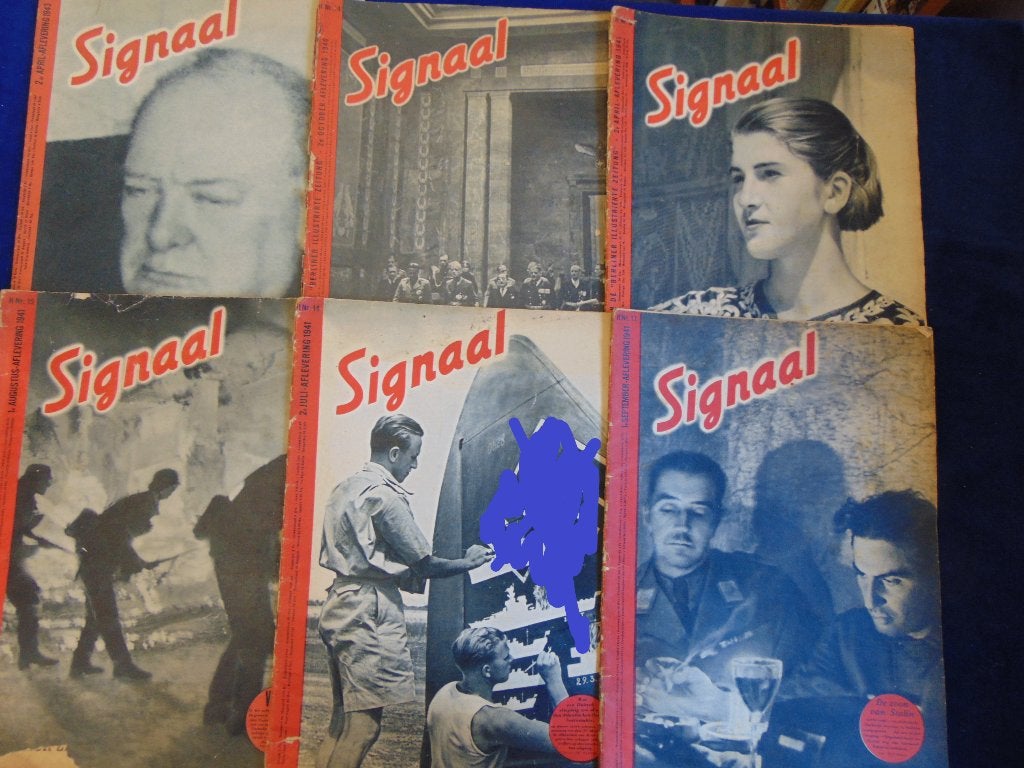 6x propagandatijdschrift Signaal Duitse bezetter;1940 t/m'43, Ophalen of Verzenden, Overige soorten, Duitsland, Boek of Tijdschrift