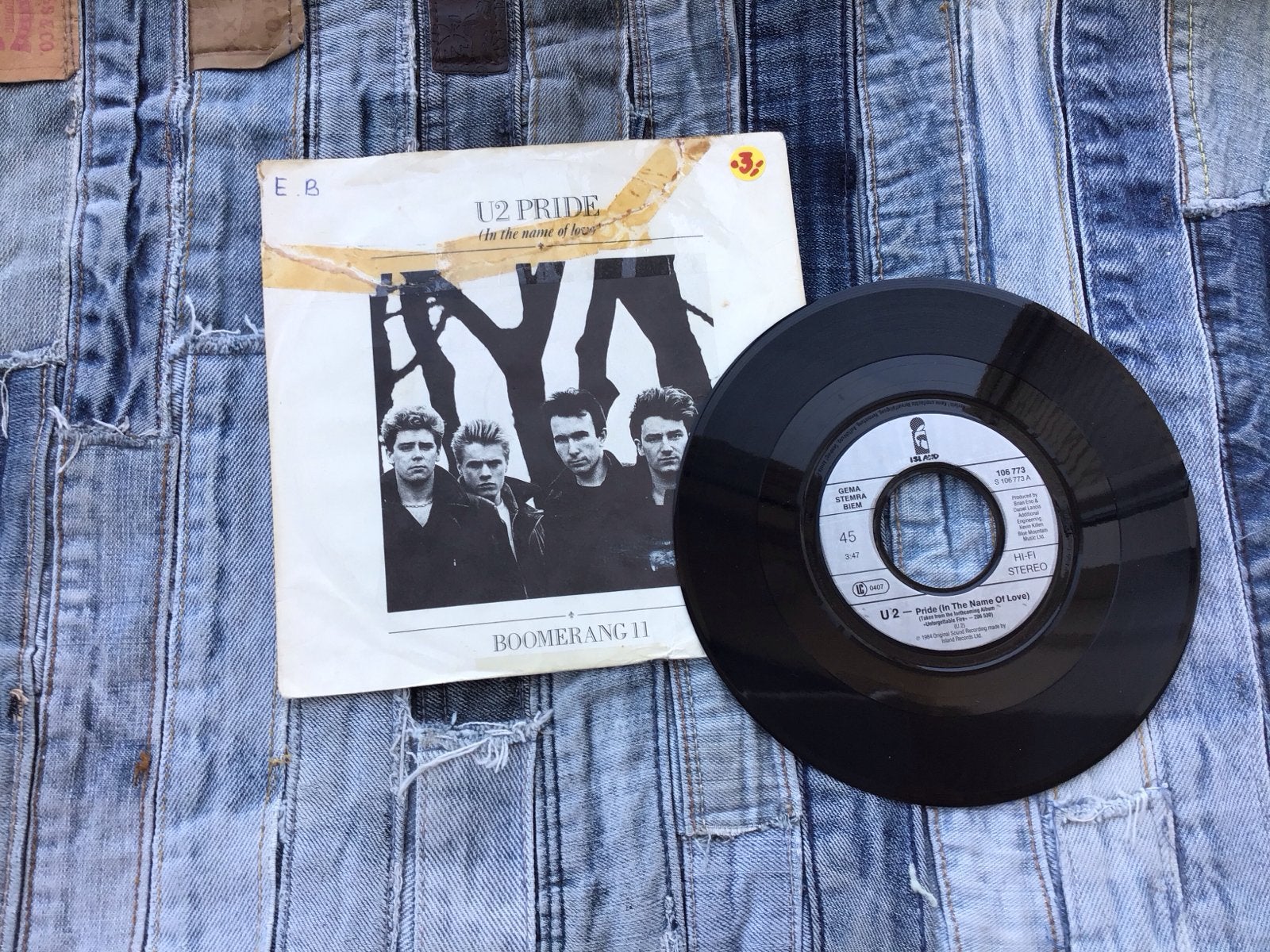 U2 - Pride (In The Name Of Love) 7 inch single, Cd's en Dvd's, Vinyl Singles, Gebruikt, Originele persing, 7 inch, Ophalen of Verzenden