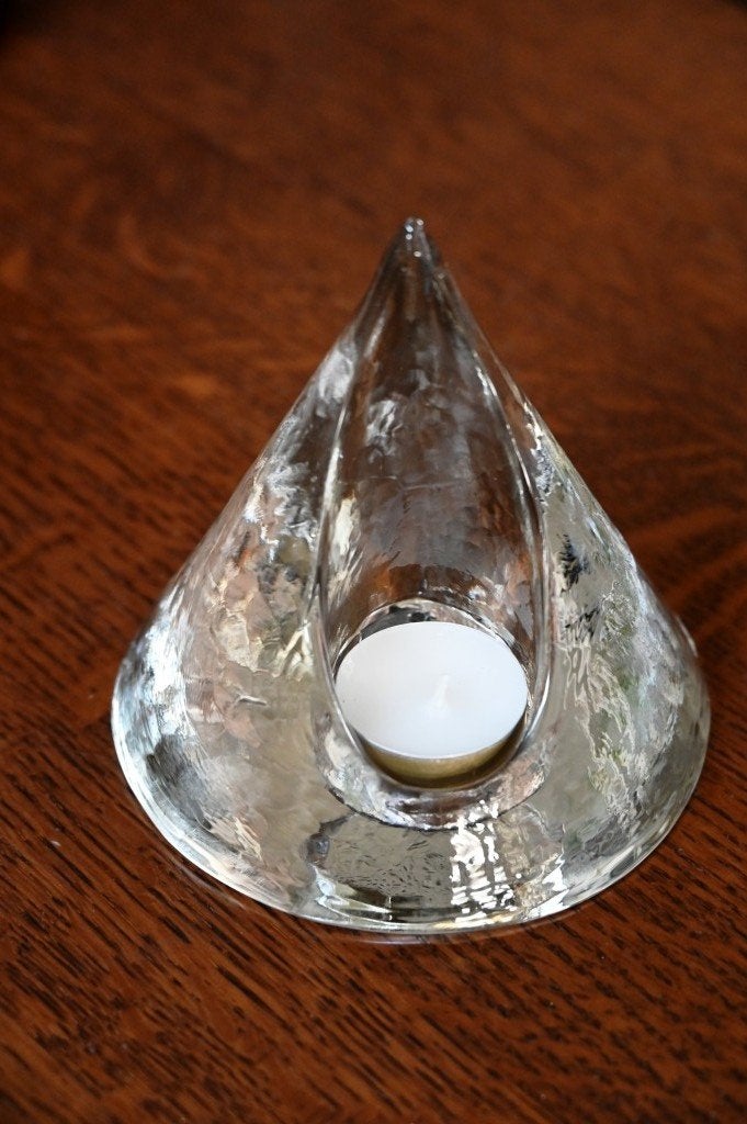 Waxinehouder piramide Klaus Breit, Huis en Inrichting, 12 cm, Waxinelichthouder, Ophalen of Verzenden, Glas