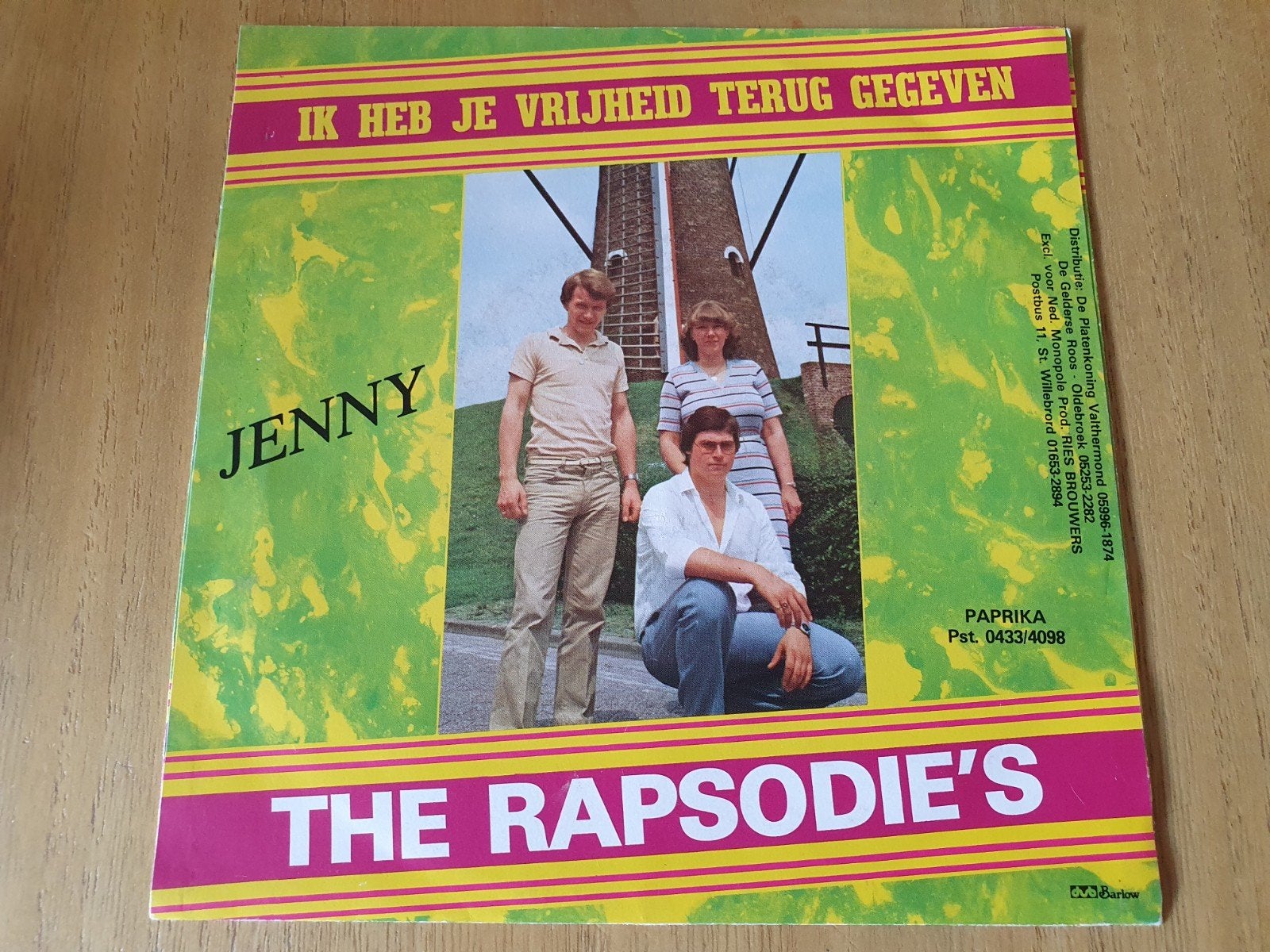 The Rapsodie's - Ik heb je vrijheid terug gegeven (Piraten), Ophalen of Verzenden, Zo goed als nieuw, Overige formaten, Levenslied of Smartlap