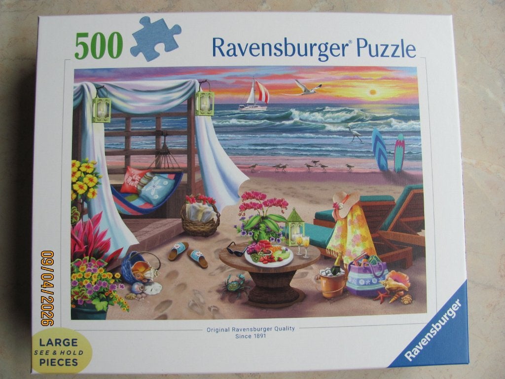 NIEUW in verpakking PUZZEL 500 XL pcs RAVENSBURGER Strand, Ophalen of Verzenden, 500 t/m 1500 stukjes, Nieuw, Legpuzzel