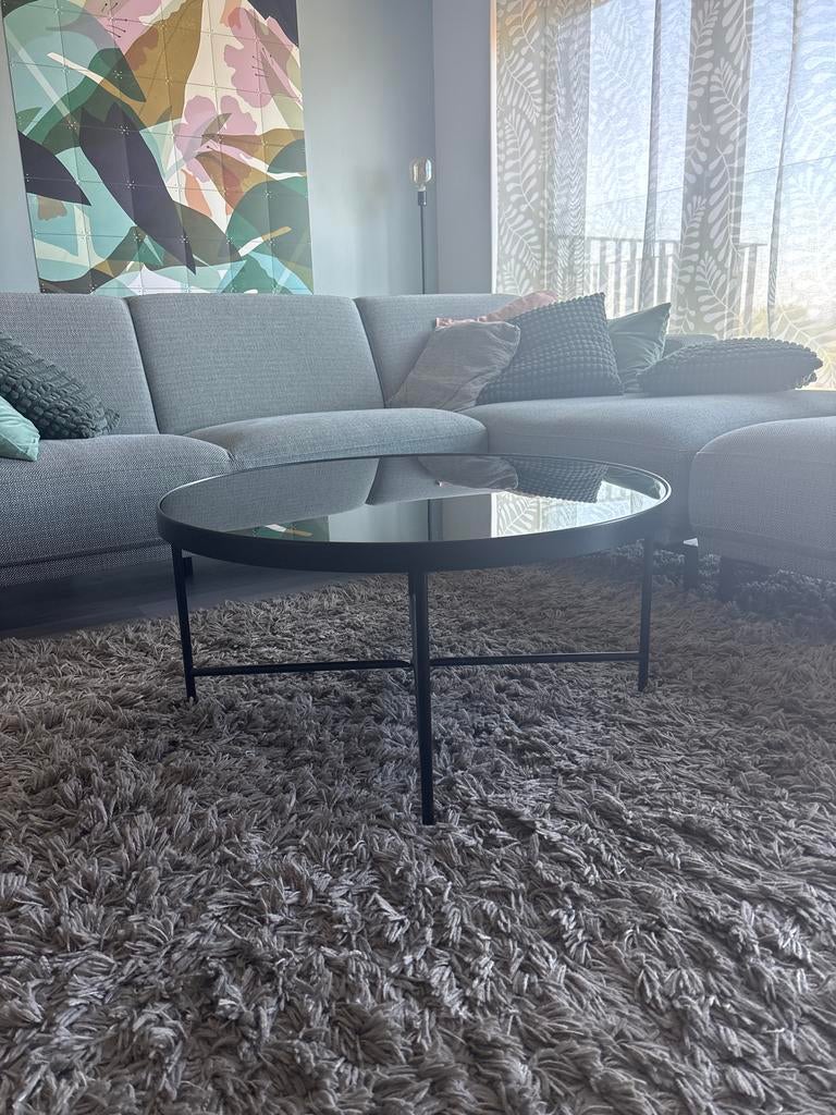 Moderne salontafel Smooth XL van Leitmotiv - Zwart, Ophalen, Rond, Nieuw, 50 tot 100 cm