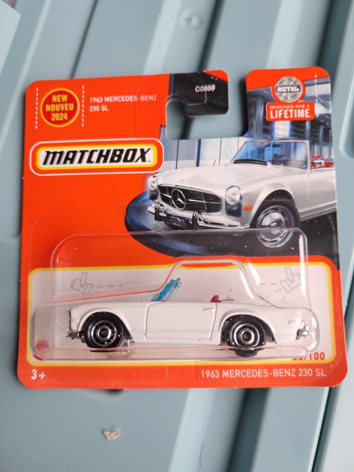 Matchbox 1963 Mercedes-Benz 230 SL wit nieuw in verpakking, Ophalen of Verzenden, Nieuw, Auto
