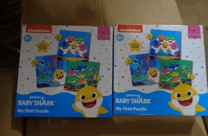 PARTIJ MIJN EERSTE PUZZEL BABY SHARK 3 IN 1, ., Nieuw, Ophalen of Verzenden, .