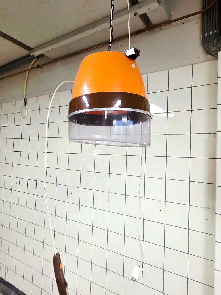 7786-Reclaimed 1970s Space Age Salon Hairdryer Pendant Light, Ophalen of Verzenden, Gebruikt, Kunststof, Vintage