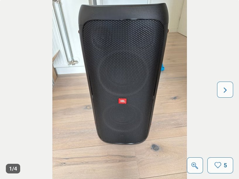JBL PartyBox 310 zowel 220 volt als op Accu,