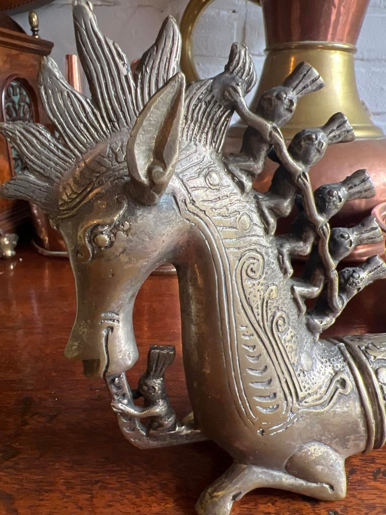 Antiek bronzen Naga Morsarang, 2-delig, Ophalen of Verzenden, Brons