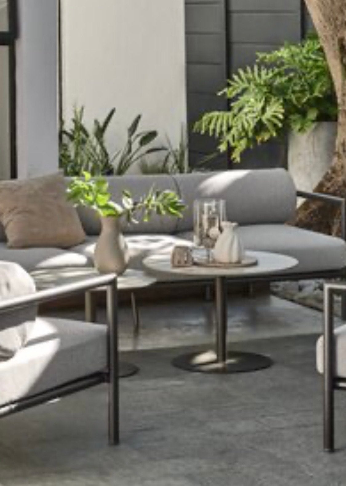 NIEUW: Salontafel - Rond, Grijs/Zwart, Tuin en Terras, Ophalen, Nieuw, Rond, Metaal
