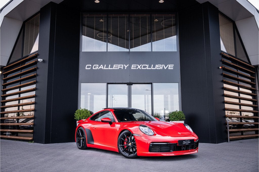 Porsche 911 992 3.0 Carrera 4 S - Indischrood | Sport Chrono, Automaat, Gebruikt, Zwart, Automatische klimaatregeling