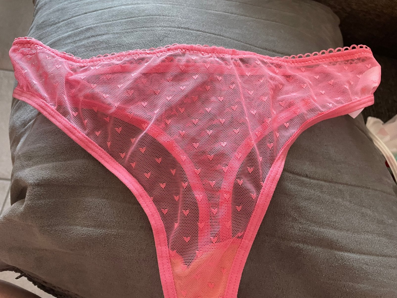String met hartjes M, Verzenden, Roze, String