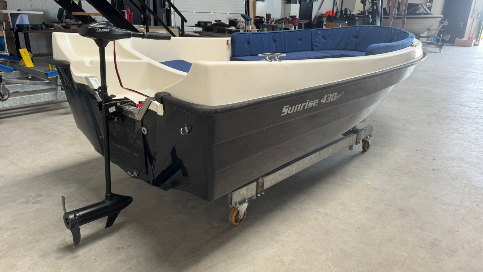 Sunrise 430 - Talamex electro motor, Watersport en Boten, Sloepen, Info@admiraal-watersport.nl, Gebruikt, Westrak 15, Elektrisch