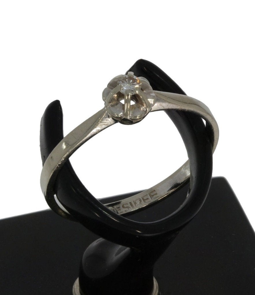 Solitair diamant 14k wit gouden dames ring briljant liefde