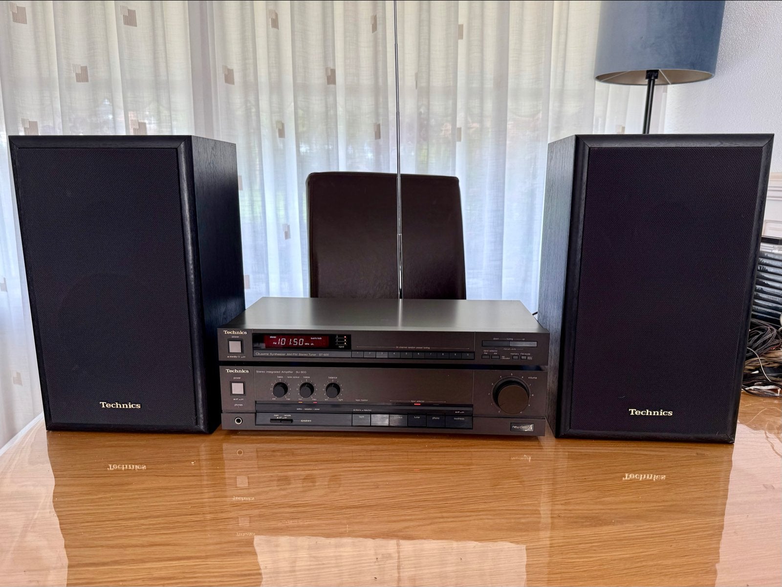 Technics Stereoset SU-600, ST-600, SB-F911 met standaards, Tuner of Radio, Losse componenten, Zo goed als nieuw, Ophalen