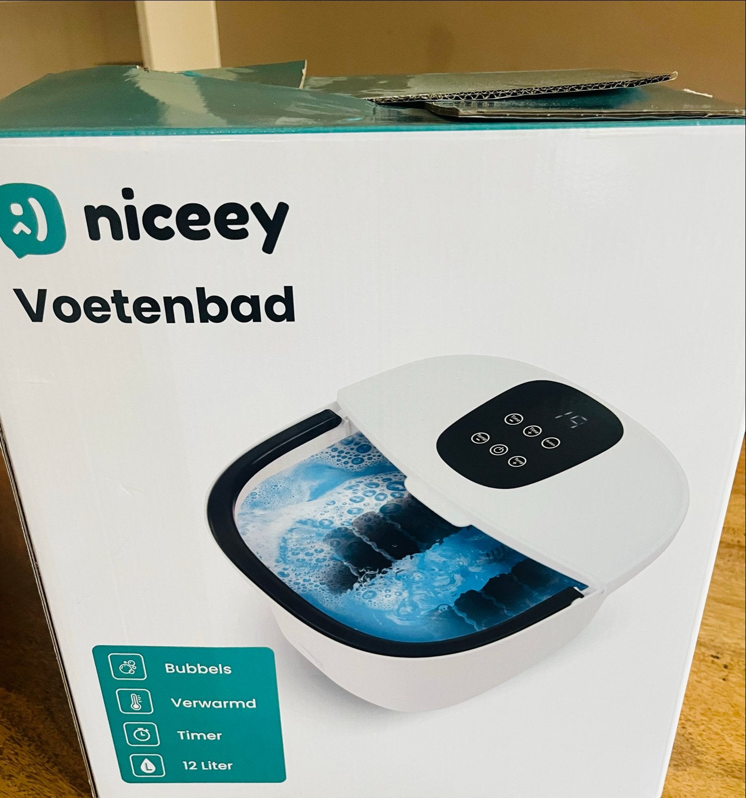 Niceey Voetenbad met Bubbel- en Warmtefunctie, Witgoed en Apparatuur, Ophalen of Verzenden, Nieuw, Hand- en Voetverzorging