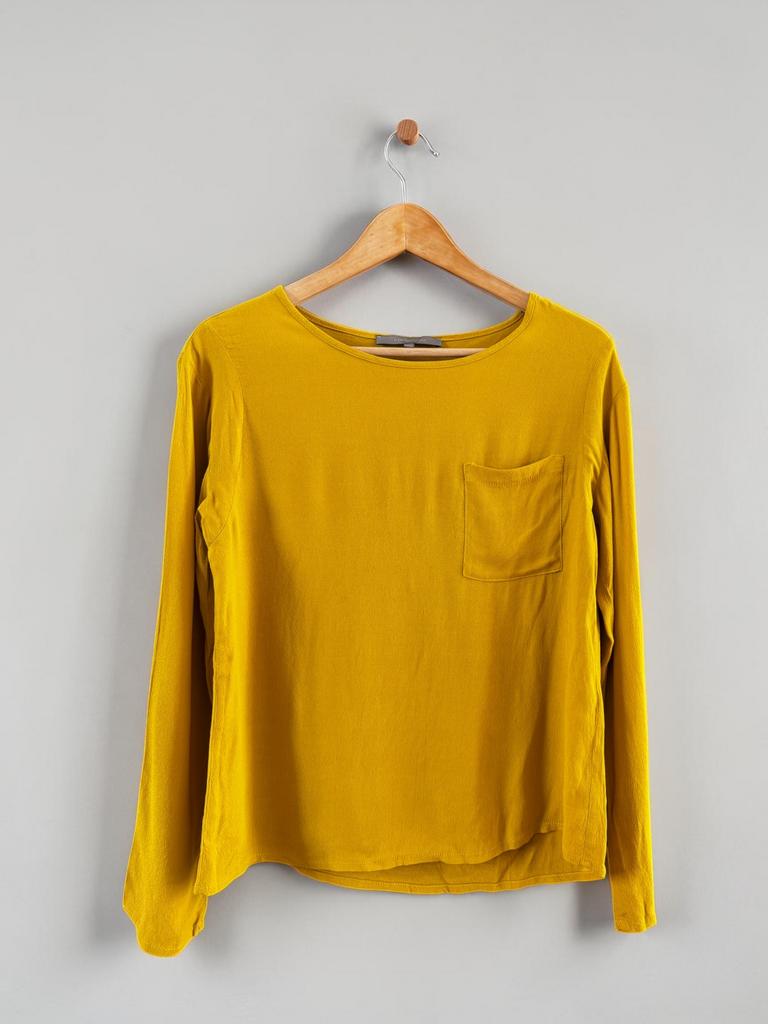 La Fee Maraboutée oker geel top blouse maat 38 M medium, Maat 38/40 (M), Geel, Ophalen of Verzenden, Zo goed als nieuw
