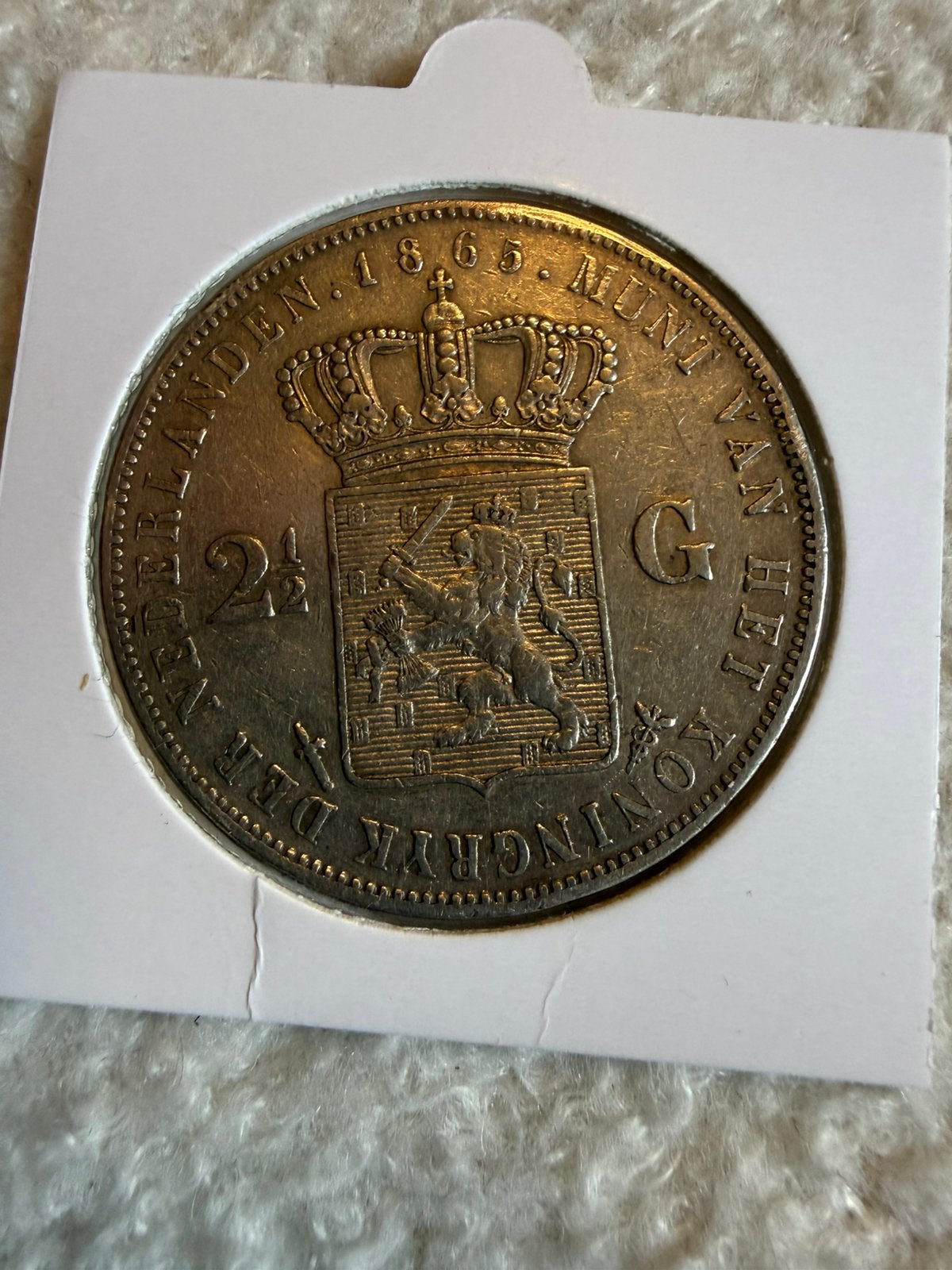 Rijksdaalder 1865 Willem III, Koning Willem III, Zilver, Ophalen of Verzenden, Losse munt