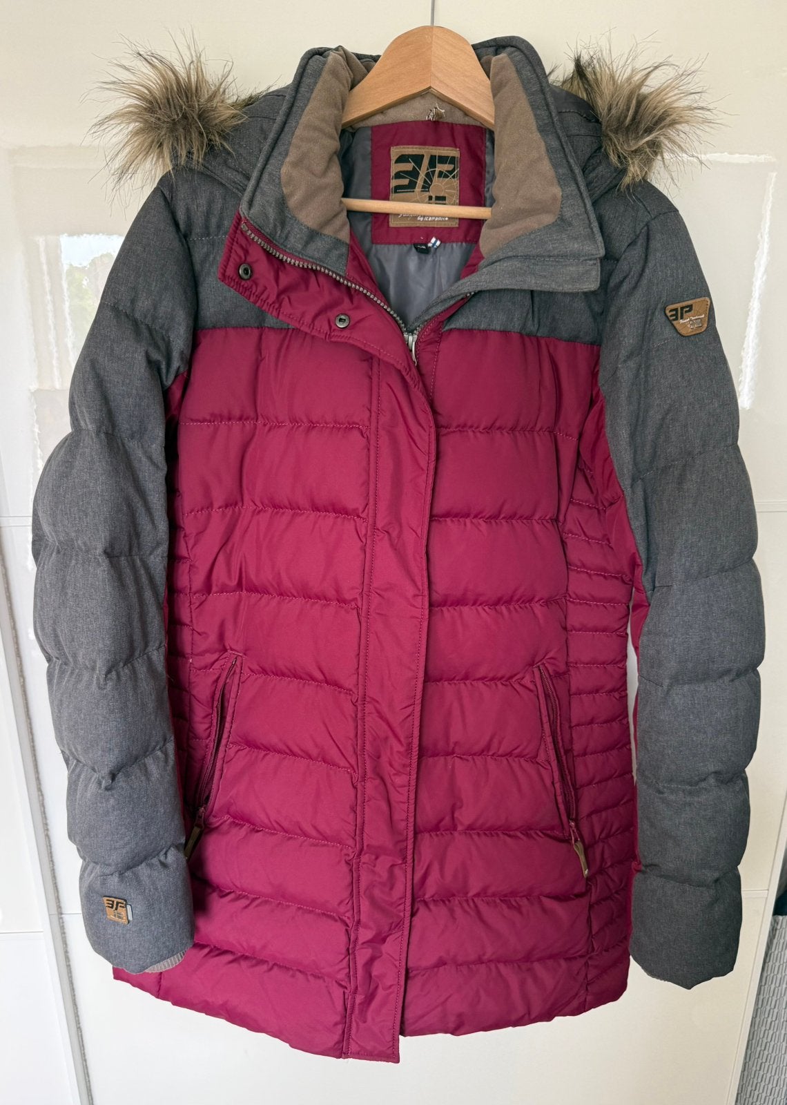 IcePeak - winterjas dames - maat 46 - bordeaux/grijs, Ophalen of Verzenden, Zo goed als nieuw, Maat 46/48 (XL) of groter, Rood