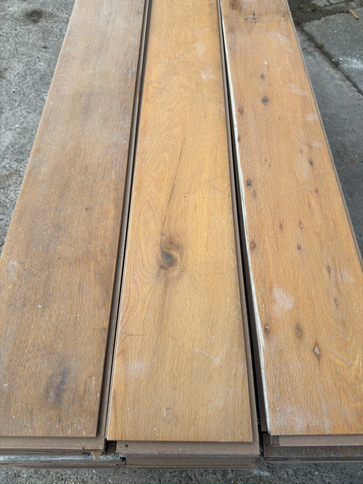Eiken vloer 55 m2 lamelparket 18 cm breed 1,1 cm dik, Ophalen, Gebruikt, Vloerdelen of -planken, 10 m² of meer