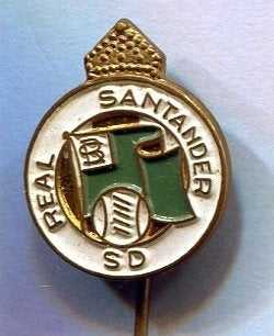 Real Santander SD koper voetbalclub speldje ( Z_100), Ophalen of Verzenden, Zo goed als nieuw, Sport, Speldje of Pin