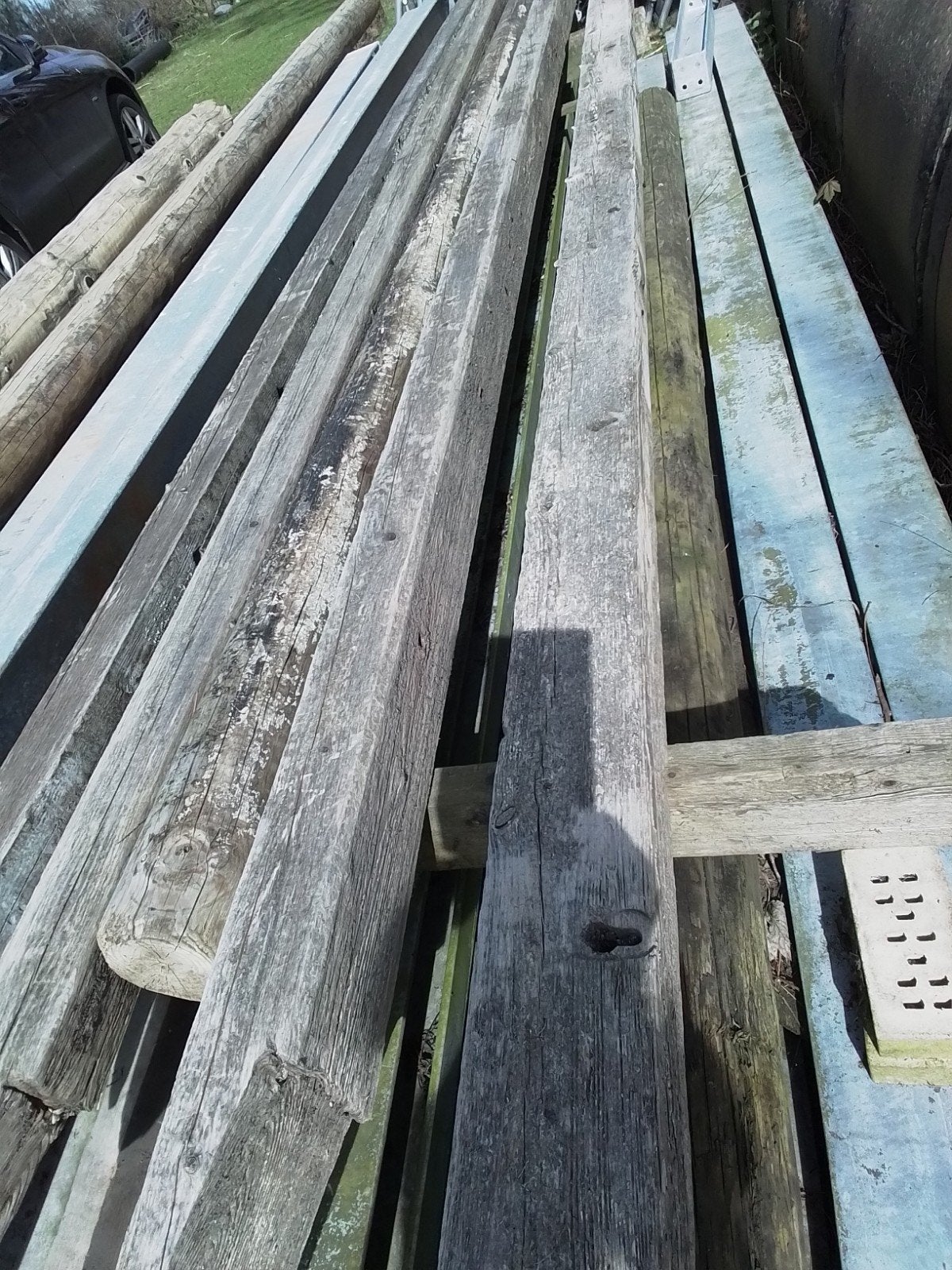 oudhout verweerthout strandhout, Ophalen, 250 cm of meer, Palen
