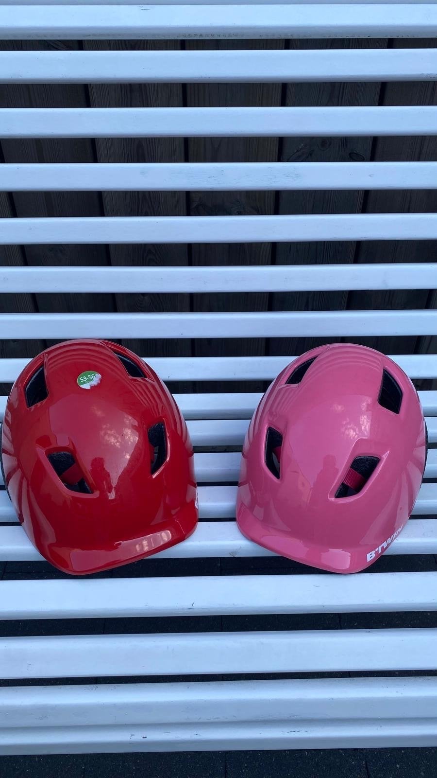kinderfietshelmen B'Twin rood en roze (maat 52-56), Fietsen en Brommers, Ophalen of Verzenden, Zo goed als nieuw, Overige maten