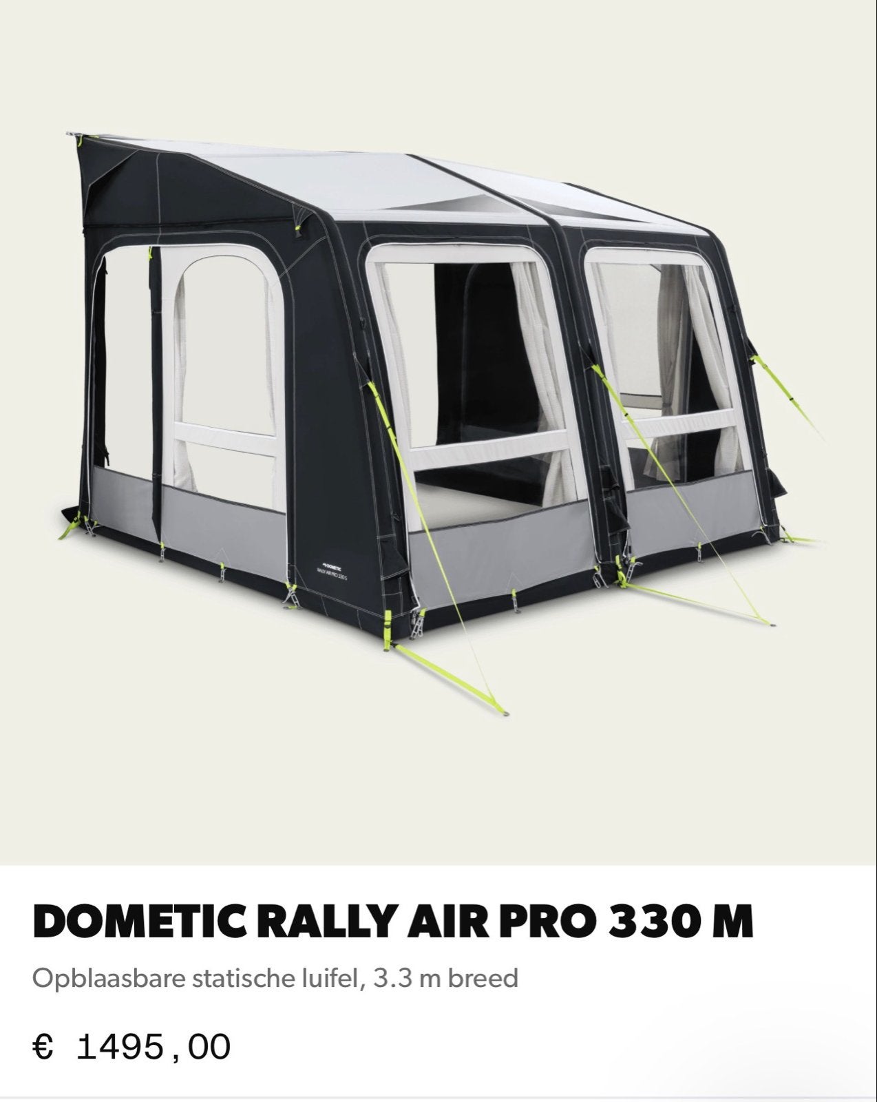 Dometic Rally Air Pro 330 M opblaasbare voortent, Caravans en Kamperen, Verzenden, Zo goed als nieuw, Dometic