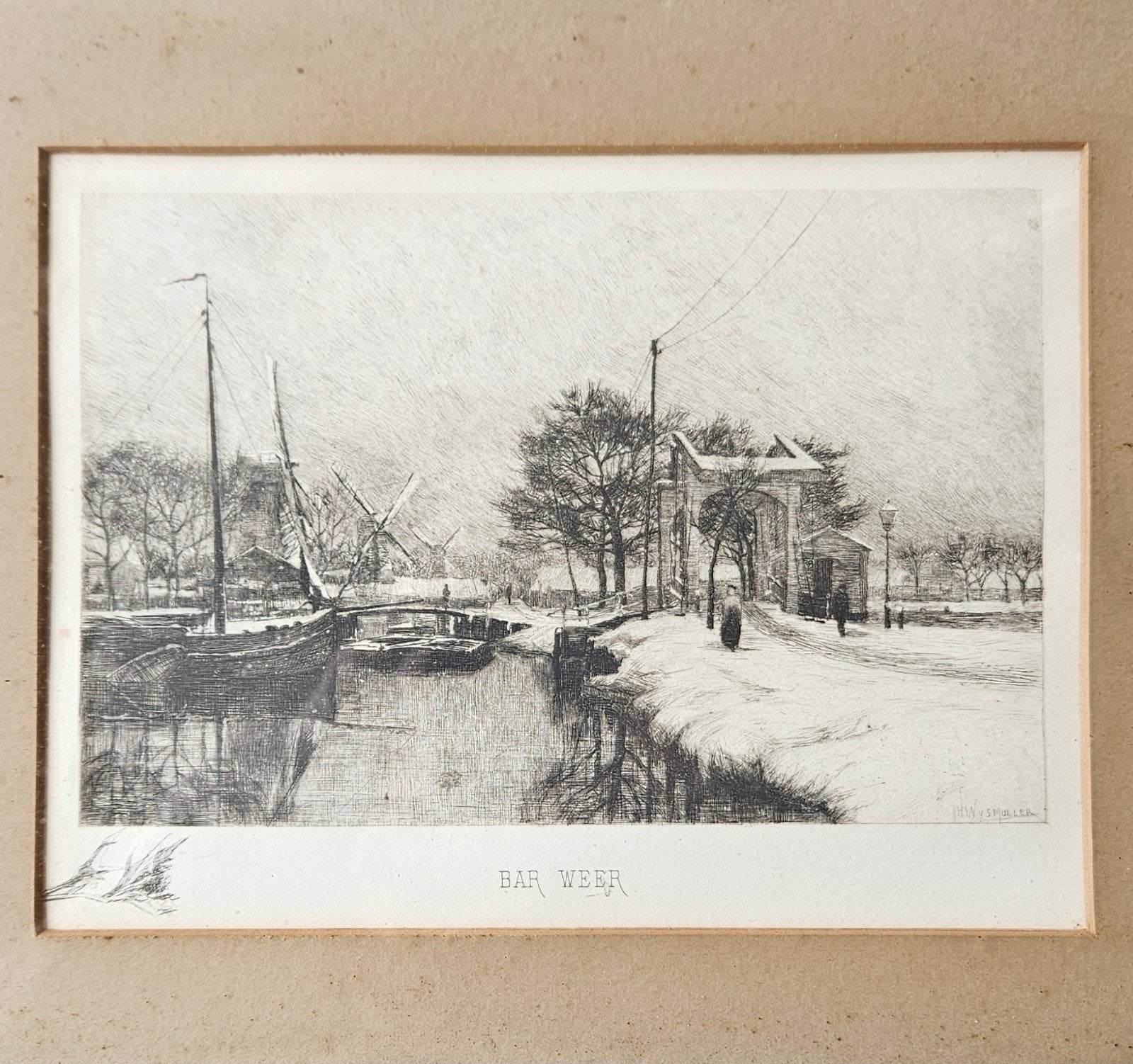 J.H. Wijsmuller muller - Bar Weer - Ets, Antiek en Kunst, Ophalen