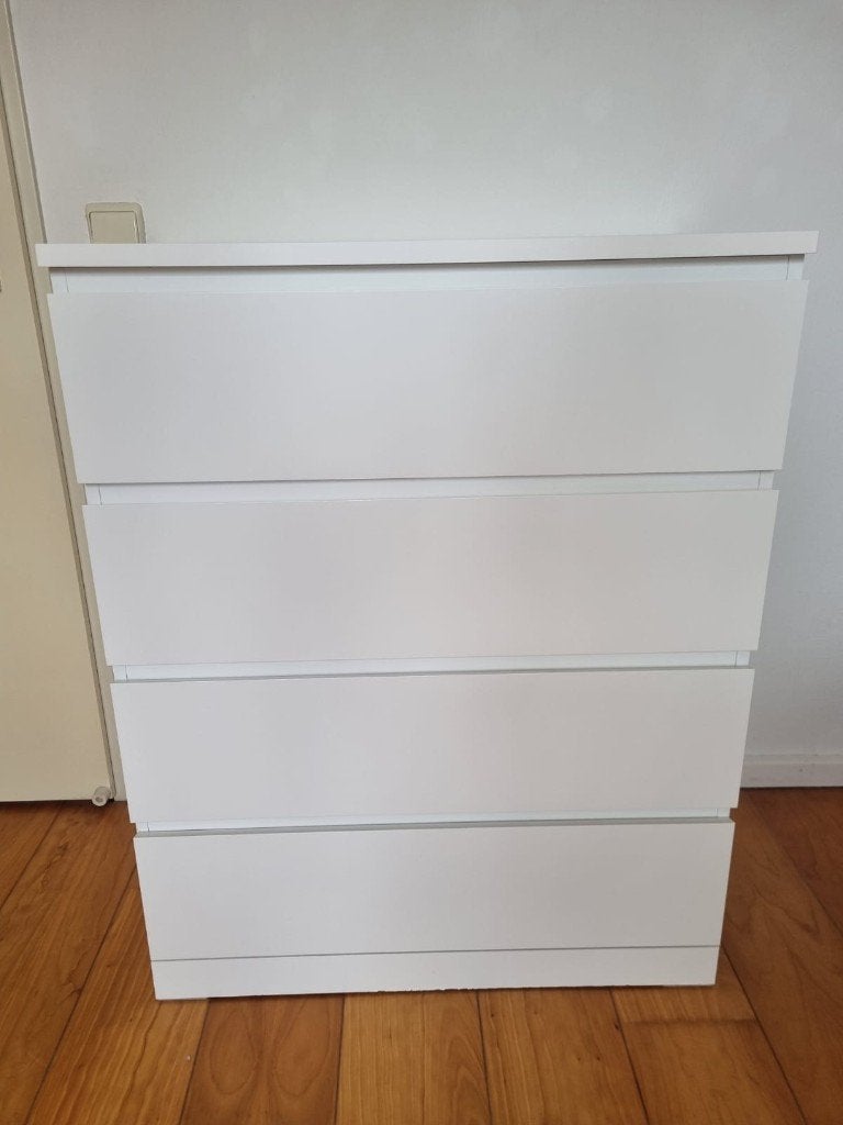 IKEA MALM ladekast 4 lades, hoogglans wit, 80x100, Huis en Inrichting, Ophalen, Gebruikt, 50 tot 100 cm, 3 of 4 laden
