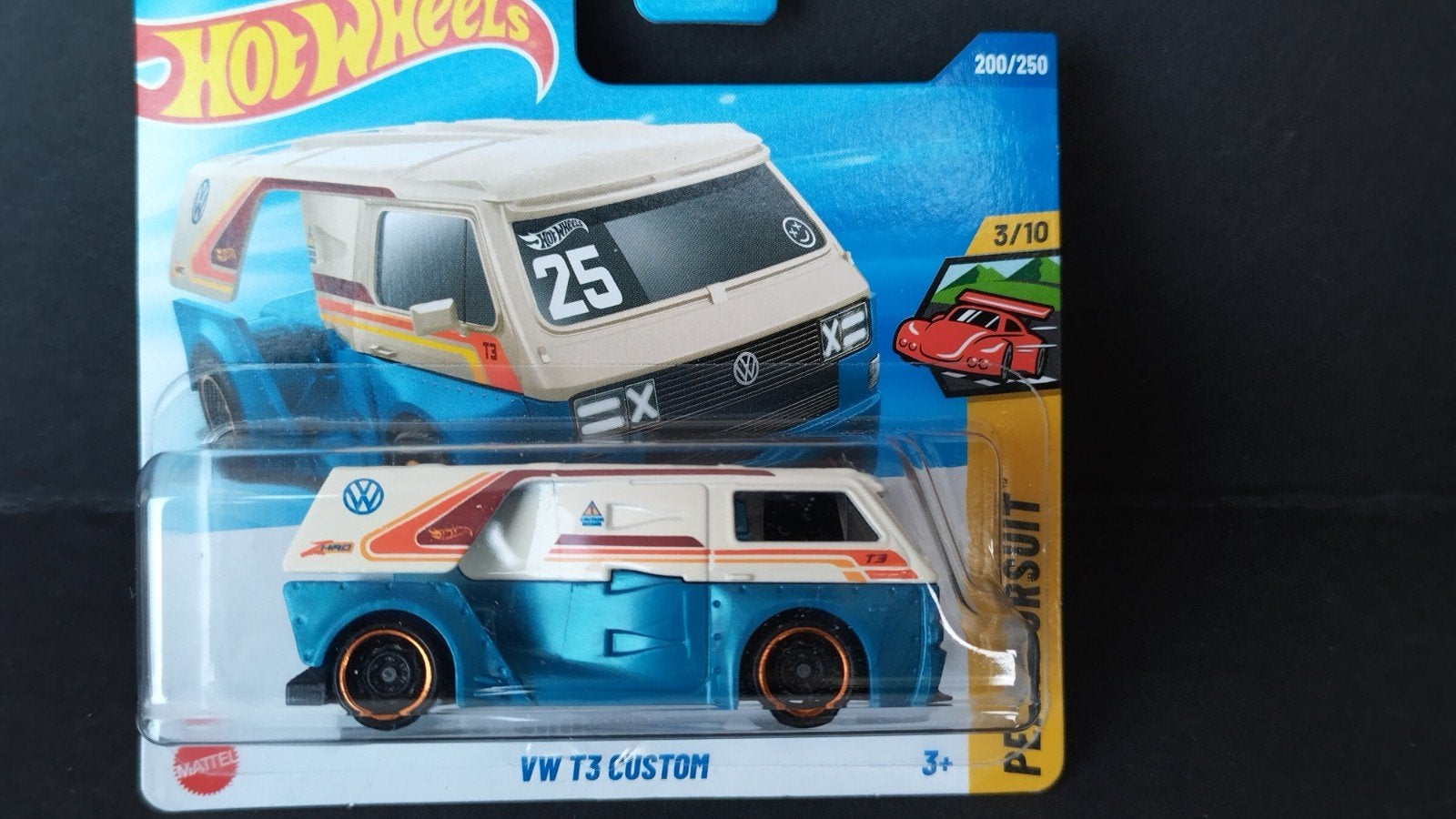 Volkswagen VW Transporter T3 Blauw Wit 1:64 Hotwheels Pol, Auto, Verzenden, ., Nieuw