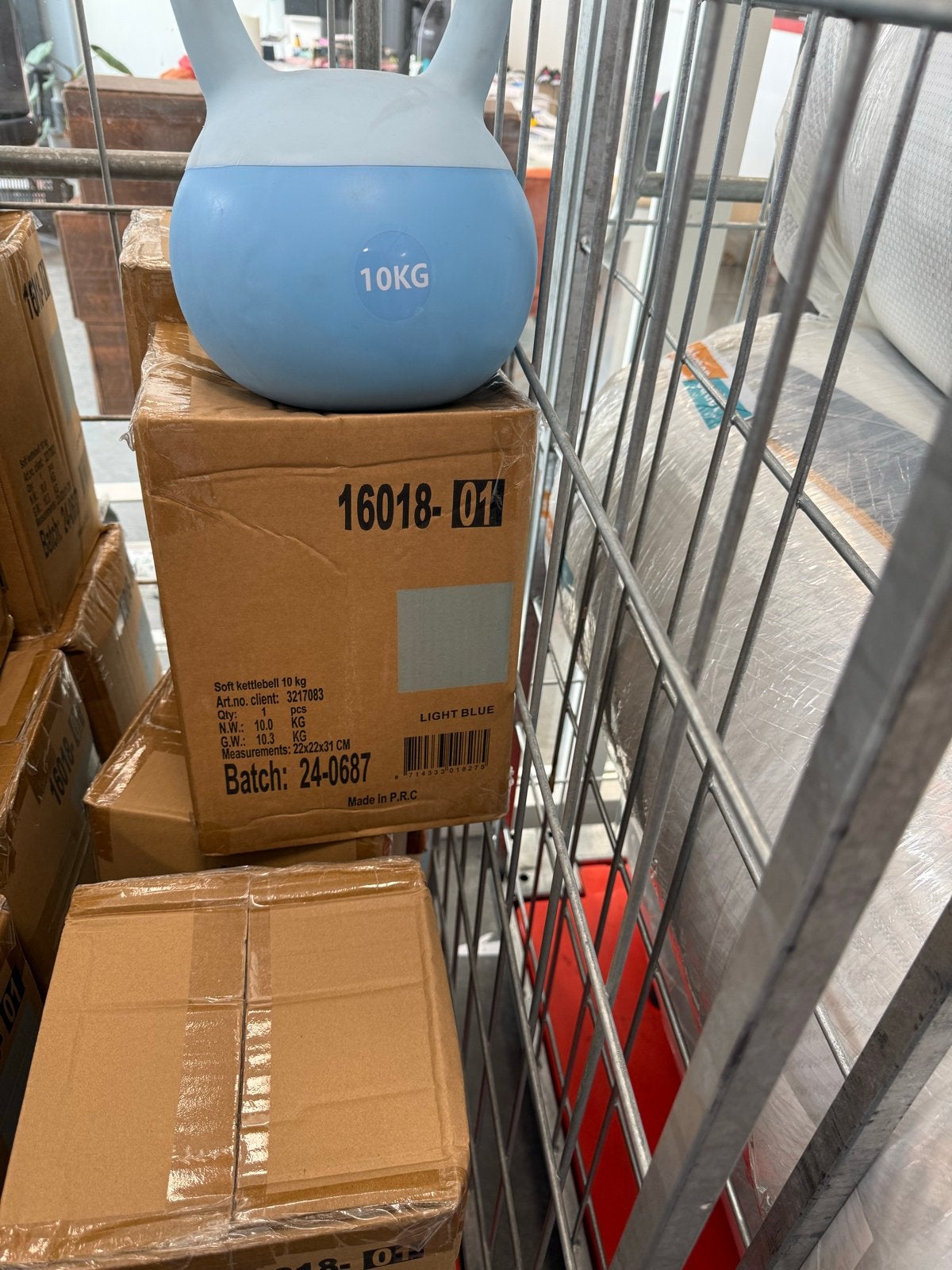 Roze en blauwe Kettlebell 10 kg - Meerdere op voorraad, Benen, Nieuw, Ophalen of Verzenden, V
