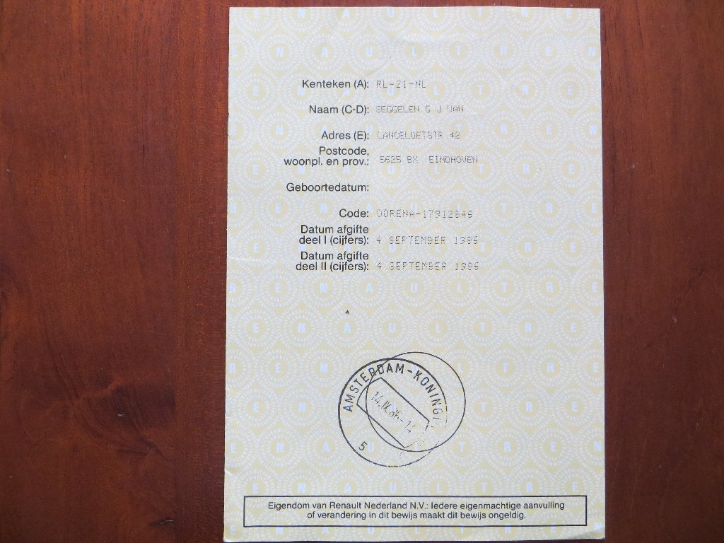 Renault (kentekenbewijs): 5, 9, 11, 21, 25, Espace, Express, Ophalen of Verzenden, Nieuw, Renault