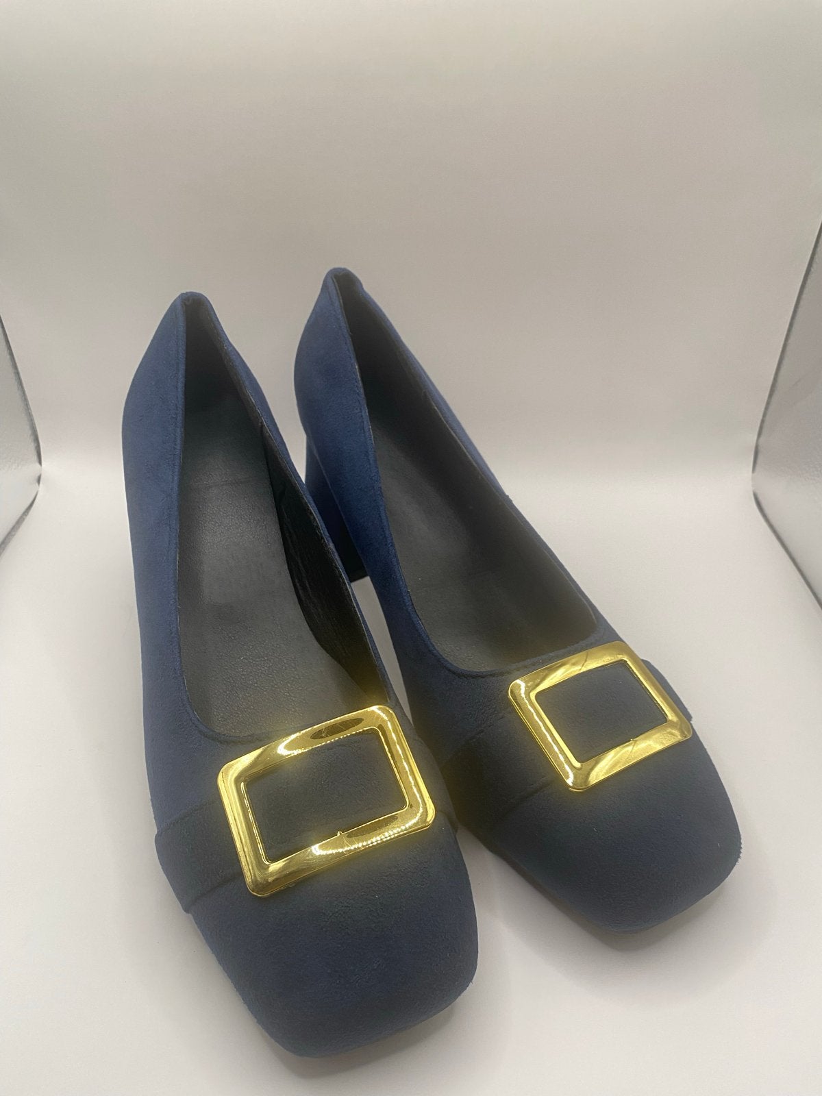 Donkerblauwe Pumps met Gouden Gesp - Maat 40, Kleding | Dames, Ophalen of Verzenden, Nieuw, Blauw, Pumps