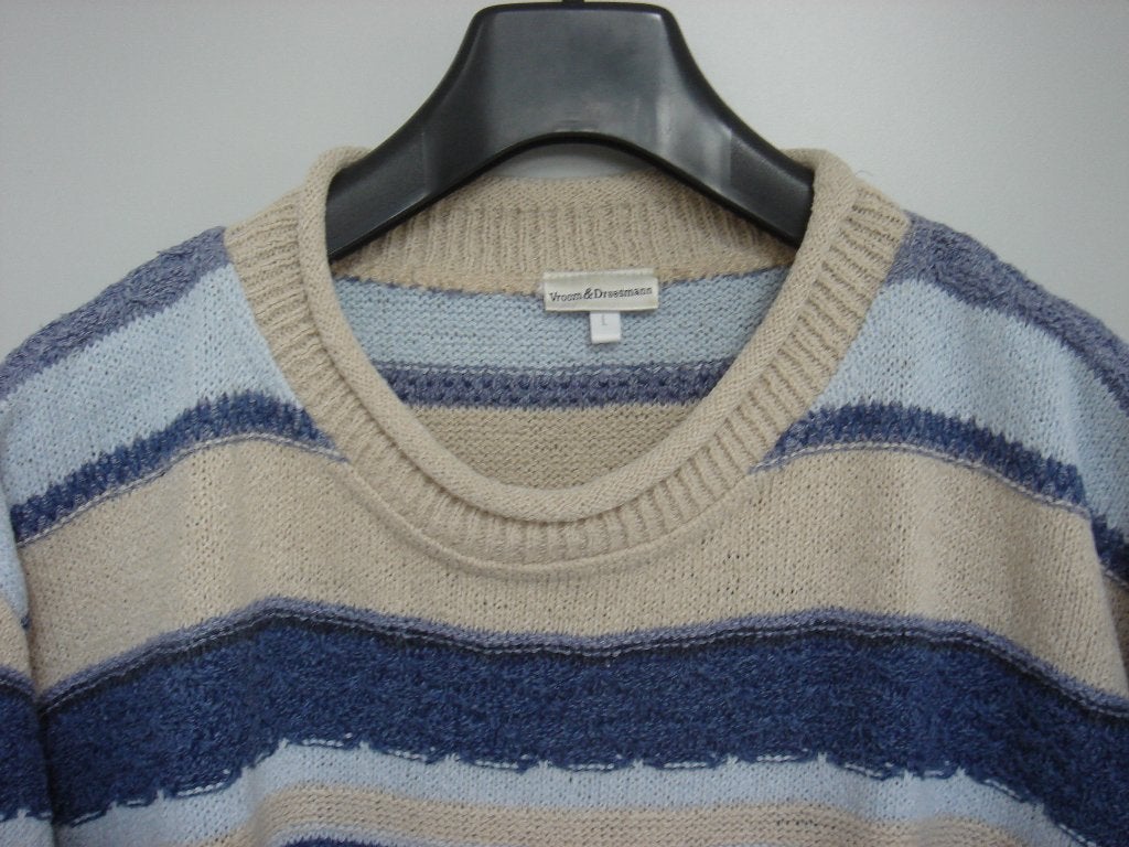 Blauw gestreepte trui maat L, Vroom en Dreesmann, Blauw, Maat 42/44 (L), Ophalen of Verzenden