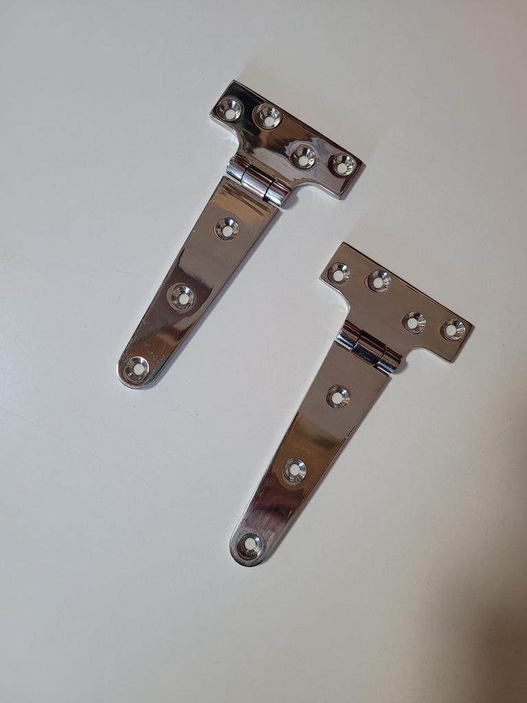 2x T- scharnier/staartscharnier RVS 316, Ophalen of Verzenden, Nieuw, Ankeren en Afmeren, Zeilboot of Motorboot