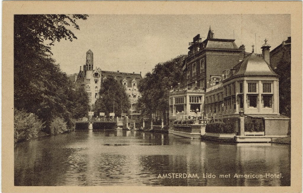Amsterdam – Lido met American-Hotel., Ophalen of Verzenden, 1940 tot 1960, Ongelopen, Noord-Holland
